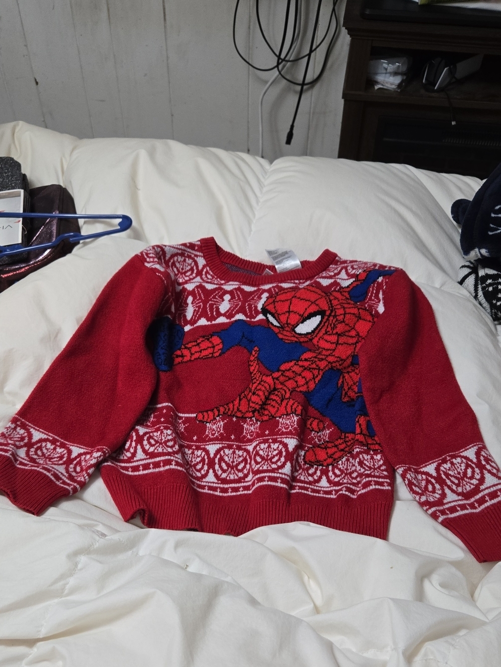 Spiderman Red and Blue Knit Sweater - Kids Character Pullover